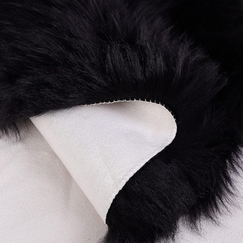 uxcell Faux Fur Round Rug,Fluffy Area Mat,Fluff Rugs for Bedroom Floor Sofa Living Room 2 x 2 Feet Black...