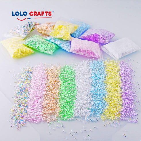 Slime Foam Beads Floam Balls – 18 Pack Pastel Microfoam Beads Kit 0.1-0.14 inch (90,000 Pcs) Micro Colors Rainbow Fruit Beads Craft Add ins Homema...