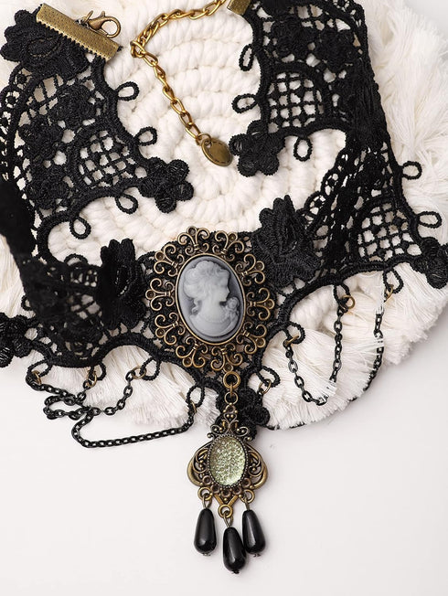 Sacina Victorian Lace Choker Necklace, Black Velvet, Zinc Alloy, Goth Jewelry Gift for Women...