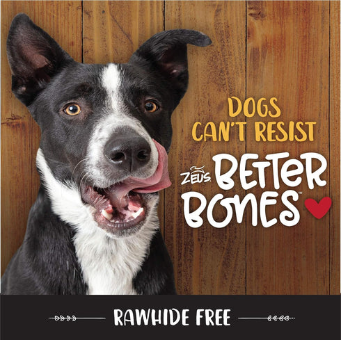 ZEUS Better Bones Dog Treats, Rawhide Free Healthy Dog Treats, BBQ Chicken, Regular, 4 Count...