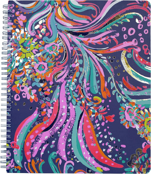 Lilly Pulitzer Large Hardcover Spiral Notebook, 11" x 9.5" with 160 College Ruled Pages, Beach Loot...