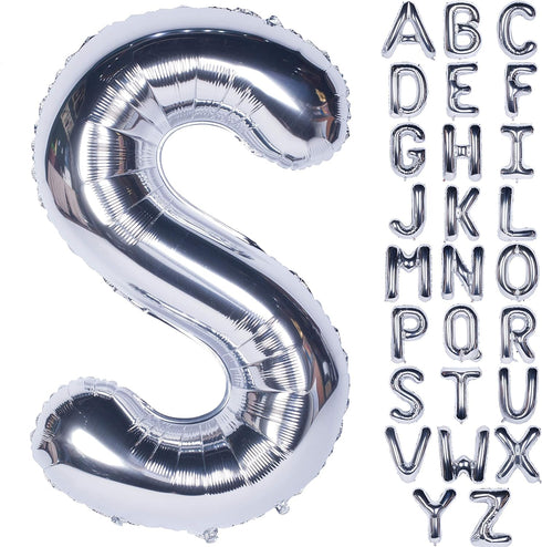Letter Balloons 40 Inch Giant Jumbo Helium Foil Mylar for Party Decorations Silver S...