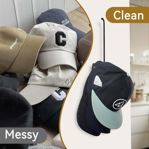 YANGSHUO Hat Rack for Wall Caps: Baseball Caps Hat Hooks - Hat Holders Storage Oranazier for Wall 4 Pack...