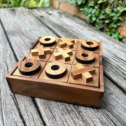 NUTTA - TicTacToe Tic Tac Toe Wooden Board XO OX Games Coffee Table Desk Toy Fun Game with Friends and Family Adult Games Travel Backyard Indoor O...