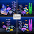 Glowing Fish Tank Decorations Plants, 4 pcs Glow Aquarium Decorations, Glowing Coral Plant Ornaments Lotus Kelp and Anemone...