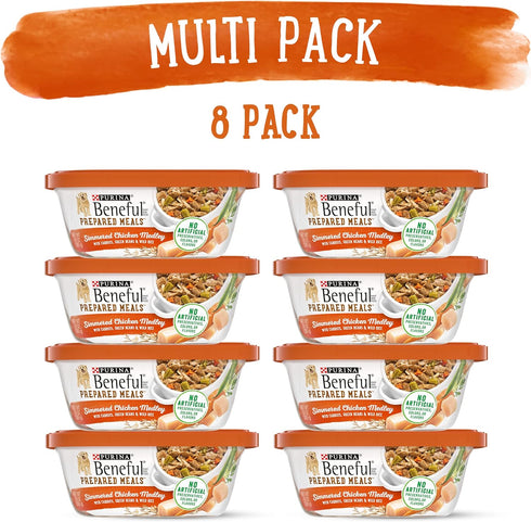 Purina Beneful Gravy Wet Dog Food, Prepared Meals Simmered Chicken Medley - (8) 10 oz. Tubs...