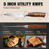 TUO Utility Knife, Small Kitchen Knife, 5 inch Paring Knife High Carbon German Stainless Steel Cutlery with Ergonomic Pakkawood Handle...