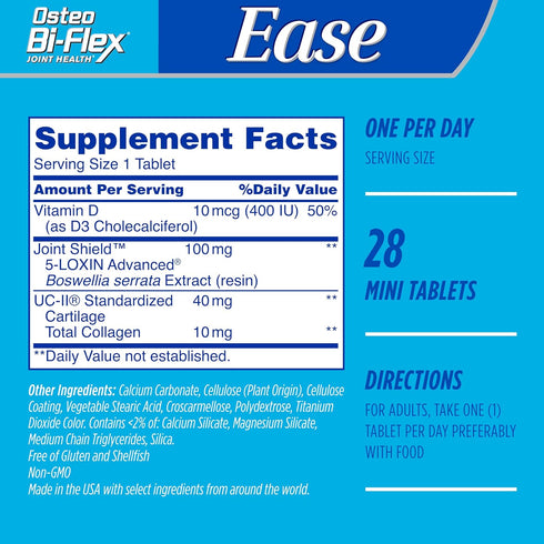 Osteo Bi-Flex Ease Advanced Triple Action with Vitamin D Joint Supplements, Mini-Tablets, 28 Count...