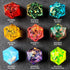 Unpainted Shimmery Sharp Edge DND Dice Set with Golden foil, Handmade 7 Piece Razor Edged Polyhedral RPG Dice Set for Role Playing Games...