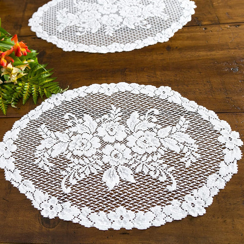 Heritage Lace Victorian Rose 13x20 White Placemat (Set of 4)...