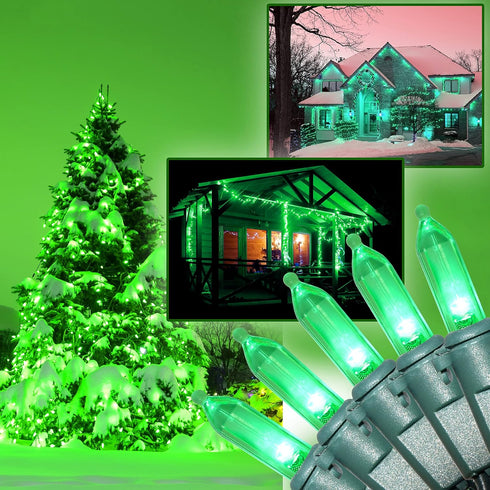 Holiday Essence 100 LED Green St Patrick's Day Christmas String Lights, 26.9 Ft Green Wire String Lights for Indoor and Outdoor Decorative Use Pat...