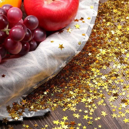 Hestya 60g Star Confetti Glitter Table Confetti Metallic Foil Stars for Party Wedding Festival Decorations(Glitter Gold Set,10mm and 6mm)...