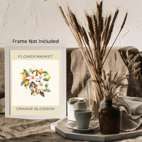 Posterizer 1 pcs-Orange blossom flower market pastel print-Collectibles & Fine Art-Floral & Botanical Art-Living Room Bedroom Decor- unframed wall...