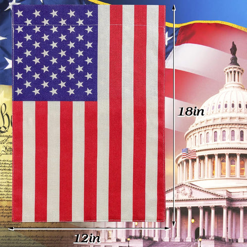 American Garden Flag USA Garden Flag Yard American Flag Thick Weatherproof Burlap US Stars and Stripes Patriotic US Garden Flag Decor for Outdoor ...