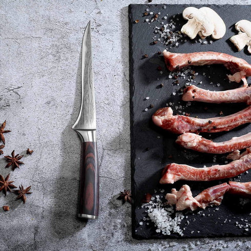 PAUDIN Boning Knife 6 Inch, Super Sharp Fillet Knife, German High Carbon Stainless Steel Deboning Knives, Professional Boning Knives for Meat Poul...