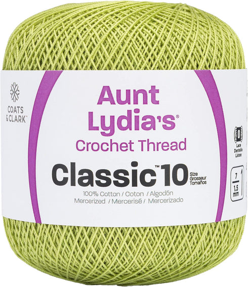 Coats Crochet 154-397 Aunt Lydia's Crochet, Cotton Classic Size 10, Wasabi...