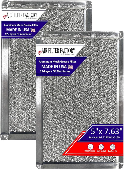 Microwave Oven Replacement For LG 5230W1A012B 12-Layer Aluminum Mesh Grease Filters 2-Pack...