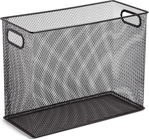 U Brands Mesh Steel Desktop Hanging File Holder, Letter Size, 12.4" x 9.53" x 5.5", Black - 457U00-06...
