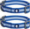 Blueberry Pet Essentials Pack of 2 Reflective Back to Basics Adjustable Dog Collars, Navy Blue, Large, Neck 18"-26"...