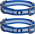 Blueberry Pet Essentials Pack of 2 Reflective Back to Basics Adjustable Dog Collars, Navy Blue, Large, Neck 18"-26"...