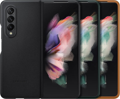 Samsung Galaxy Z Fold 3 Phone Case, Leather Protective Cover, Heavy Duty, Shockproof Smartphone Protector, US Version, Camel,EF-VF926LAEGUS...