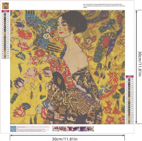 Zimal 5D DIY Diamond Embroidery Gustav Klimt Diamond Painting Cross Stitch Woman Painting Full Round Drill Mosaic 11.8 x 11.8 Inch......