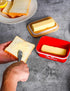 Butter Dish, Butter Dish with Lid for Countertop,Metal Butter Keeper with Stainless Steel Multipurpose Butter Knife, Large Butter Container with q...