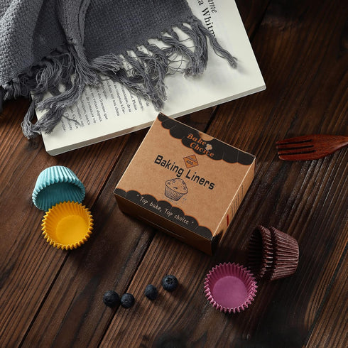 400pcs Mini cupcake liners for baking, Dark Brown parchment mini muffin liners for Mini Cupcake Pans,food grade,non stick,greaseproof for Christma...