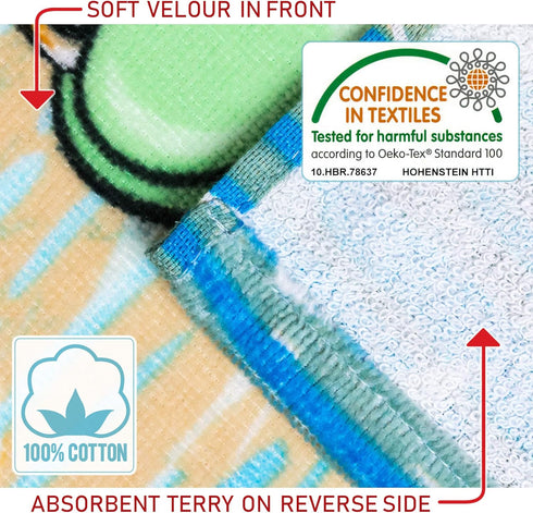 Softerry - Happy Little Turtles Beach Towel 28 x 51 inches (70 x 130cm) 100% Cotton Soft and Absorbent (1 Towel, Little Turtles)...