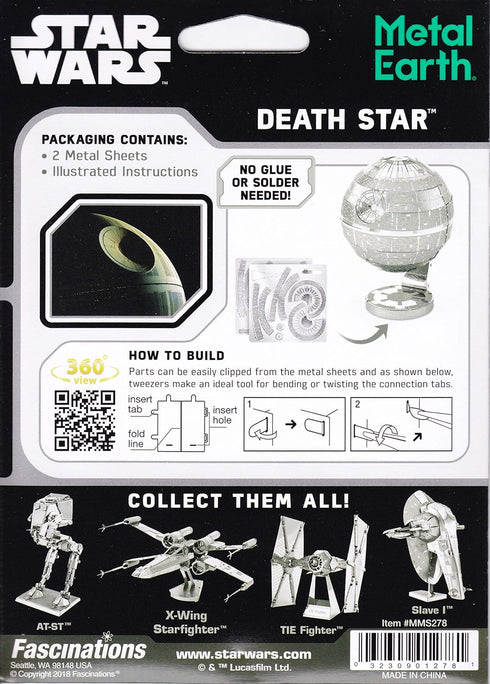 Fascinations Metal Earth Star Wars Death Star 3D Metal Model Kit...
