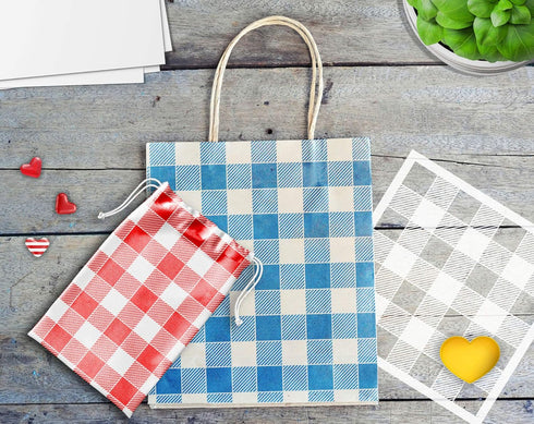 GSS Designs Buffalo Plaid Checker Stencil (2 Pack) - Reusable Stencils for Painting on Wood Wall Canvas Furniture Floor Fabric (12x12Inch) - Buffa...