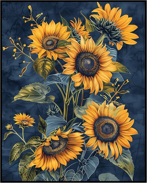 Posterizer 1 pcs-surreal yellow sunflowers-Floral & Botanical Art-Abstract & Modern Art-Decor for Home & Office- UNFRAMED Wall Art...