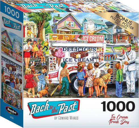 RoseArt - Back to The Past - Ice Cream Truck Day - 1000 Piece Jigsaw Puzzle for Adults...