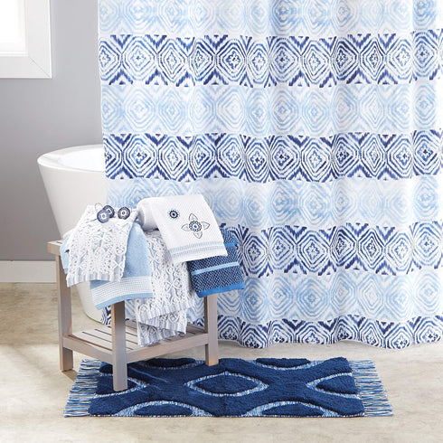 SKL Home by Saturday Knight Ltd. Kali Diamond Shower Curtain, Blue...