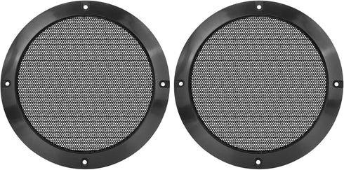 X AUTOHAUX 2pcs 6.5 Inch Metal Glossy Audio Speaker Cover Mesh Subwoofer Grill Horn Guard Decorative Circle Grille Protector Black for Car...
