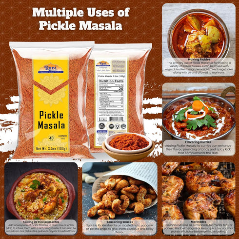 Rani Pickle (Achar) Masala Indian Spice Blend 3.5oz (100g) ~ All Natural | Vegan | Gluten Friendly | NON-GMO | No colors | Indian Origin...