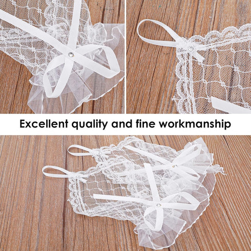 Lace Gloves Bow Rhinestone Wedding Mesh Sheer Fingerless Gloves Women Bridal Bridesmaids Banquet Wedding Tea Party Funeral...