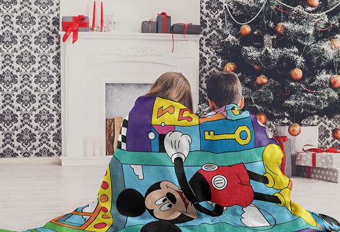 Northwest Mickey Mouse Micro Raschel Throw Blanket, 46" x 60", Funhouse Games...