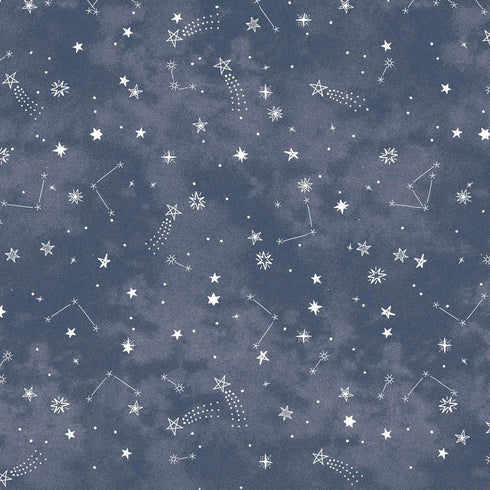 Lambs & Ivy Sky Rocket Blue Stars/Galaxy/Space 100% Cotton Fitted Crib Sheet...