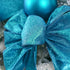 MEEDEE Blue Glitter Ribbon Blue Wired Ribbon 2.5 Inch Metallic Ribbon by 25 Yards Turquoise Ribbon Blue Christmas Ribbon Light Blue Ribbon for Chr...