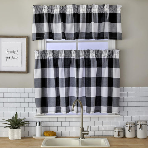 SKL HOME by Saturday Knight Grandin Valance, 58x13, White/Black...