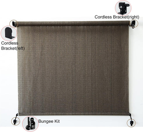 Crodless Bracket,Universal Replacement Installation Accessories for Indoor/Outdoor Sunshade and Roller Blinds(Black)...