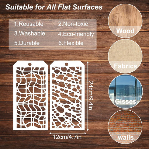14 Pieces for Crafts Stencils Texture Stencils for Painting Reusable Art Deco Stencils for Home Cake Decorating DIY Art Crafts...
