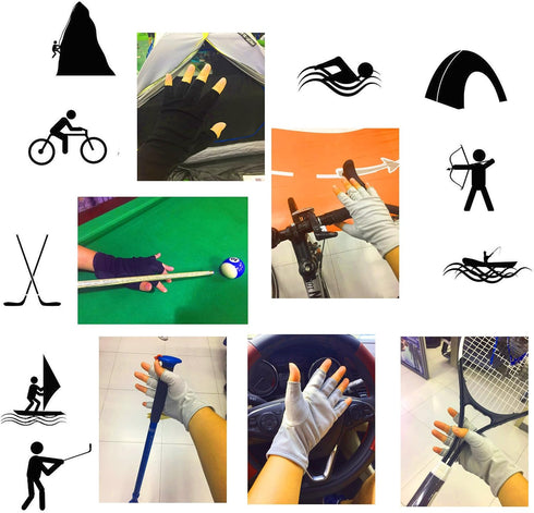 Mens Sunblock Fingerless Gloves Summer UV Protection Driving Cotton Gloves...