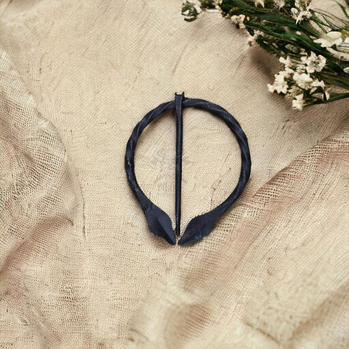 Medieval Hand-Forge Leaf Design Brooch for shawl cloak or scarf unisex design...