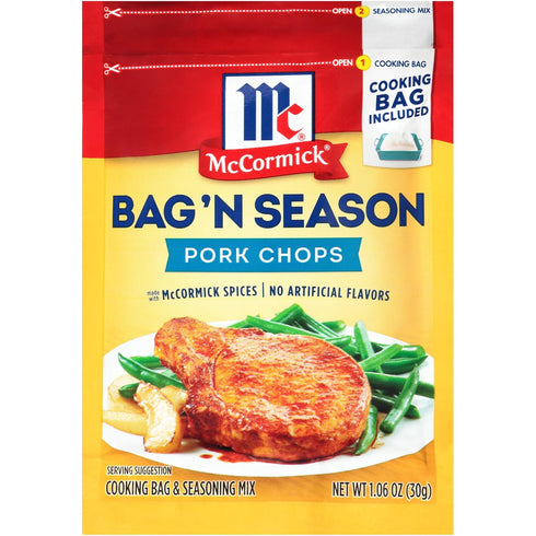 McCormick Bag 'n Season Pork Chops Cooking Bag & Seasoning Mix, 1.06 oz (Pack of 6)...