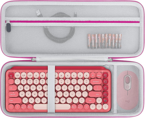 BOVKE Hard Carrying Case Waterproof Storage Holder Carrier, Rose...