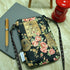 Tainada Women Crossbody Shoulder Travel Zippered Wallet Purse Clutch Phone Bag w/Detachable Strap (Floral Pattern Black)...