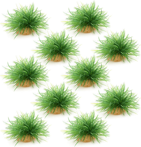 AQUA KT Aquarium Landscape Foreground Grass Seaweed Green Plants for Marine Freshwater Fish Tank Decoration, Pack of 10...
