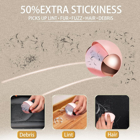 Extra Sticky Lint Roller for Pet Hair, Portable Reusable Gel Lint Rollers Ball, Washable Dust Pet Hair Lint Remover for Clothes, Furniture, Carpet...